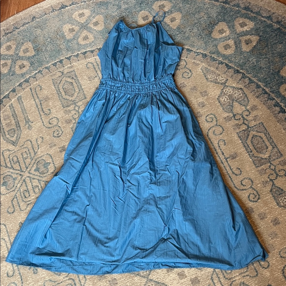 Uniqlo Blue Cotton Midi Dress Like New!